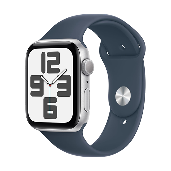Watch Apple Watch SE2 (2023) V2 GPS 44mm Silver Aluminium Case with Sport Band M/L - Storm Blue EU