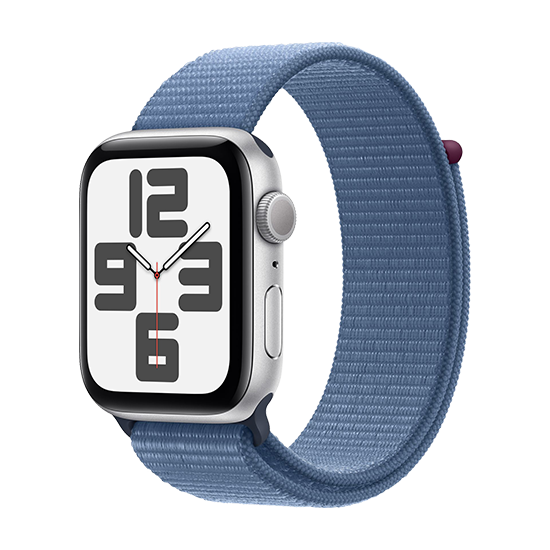 Watch Apple Watch SE2 (2023) V2 GPS 44mm Silver Aluminium Case with Sport Loop - Winter Blue EU