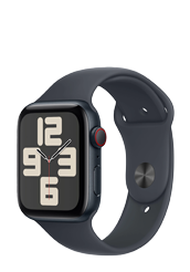 Apple Watch SE GPS + Cellular Midnight Aluminium, Midnight Sport Band M/L, MXGM3QF/A, 44mm