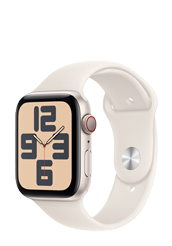 Apple Watch SE GPS + Cellular Starlight Aluminium, Starlight Sport Band S/M, MXGT3QF/A, 44mm