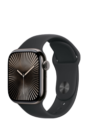 Apple Watch Series 10 GPS + Cellular Slate Titanium, Black Sport Band S/M, MWXG3QF/A, 42mm