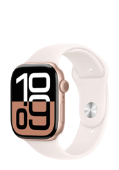 Apple Watch Series 10 GPS Rose Gold Aluminium, Light Blush Sport Band M/L, MWWU3QF/A, 46mm