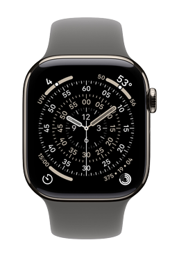 Apple Watch Series 11 GPS + Cellular Natural Titanium, Stone Grey Sport Band M/L, MFCX4ZR/A, 46 mm