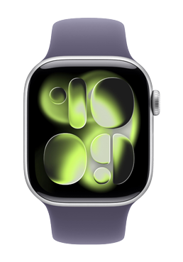 Apple Watch Series 11 GPS Silver Aluminium, Purple Fog Sport Band S/M, MEV94ZR/A, 46 mm