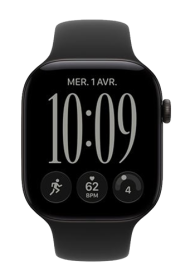 Apple Watch Series 12 GPS Black Aluminium, Black Sport Band, M/L, 42mm