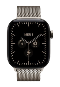 Apple Watch Series 12 GPS + Cellular Natural Titanium, Natural Milanese Loop, M/L, 46mm