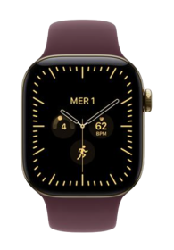Apple Watch Series 12 GPS + Cellular Radiant Gold Titanium, Burgundy Sport Band, M/L, 42mm