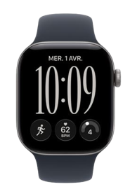 Apple Watch Series 12 GPS Space Grey Aluminium, Navy Blue Sport Band, S/M, 42mm