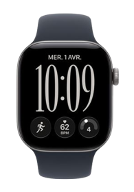 Apple Watch Series 12 GPS Space Grey Aluminium, Navy Blue Sport Band, S/M, 46mm