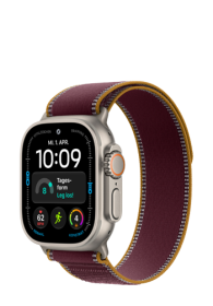 Apple Watch Ultra 4 GPS + Cellular Black Titanium, Burgundy Trail Loop, S/M, 49mm