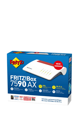 AVM FRITZ!BOX 7590 AX (Wi-Fi 6 DSL-Router ) Red White, 20002998