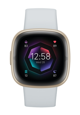 FitBit Sense 2 Blue Mist / Soft Gold, Intelligente Uhr mit Armband