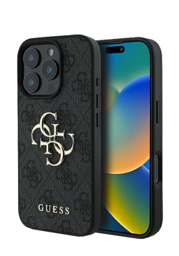 GUESS Hard Cover 4G Big Metal Logo Grey, fr Apple iPhone 16 Pro, GUHCP16L4GMGGR
