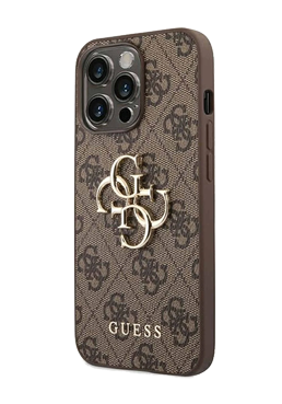 GUESS Hard Cover 4G Metal Logo Brown, fr iPhone 14 Pro, GUHCP14L4GMGBR