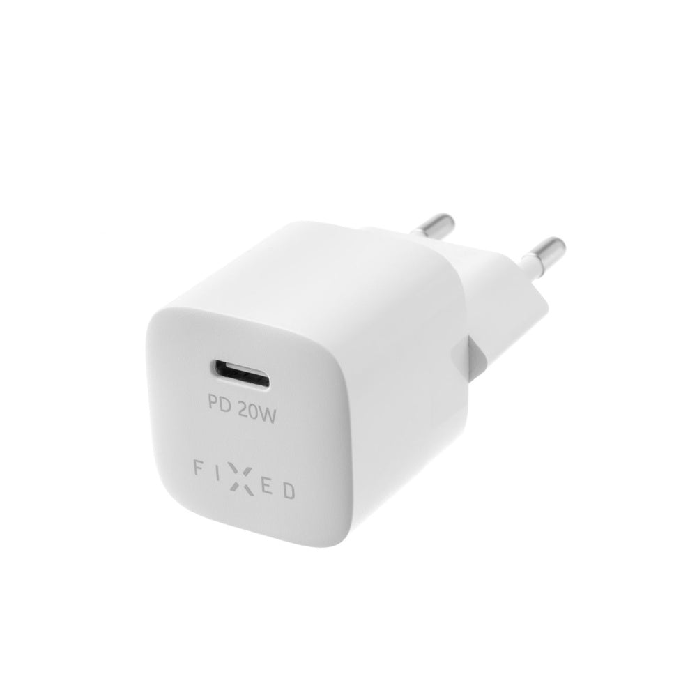 FIXED Mini USB-C Travel Charger 20W, white