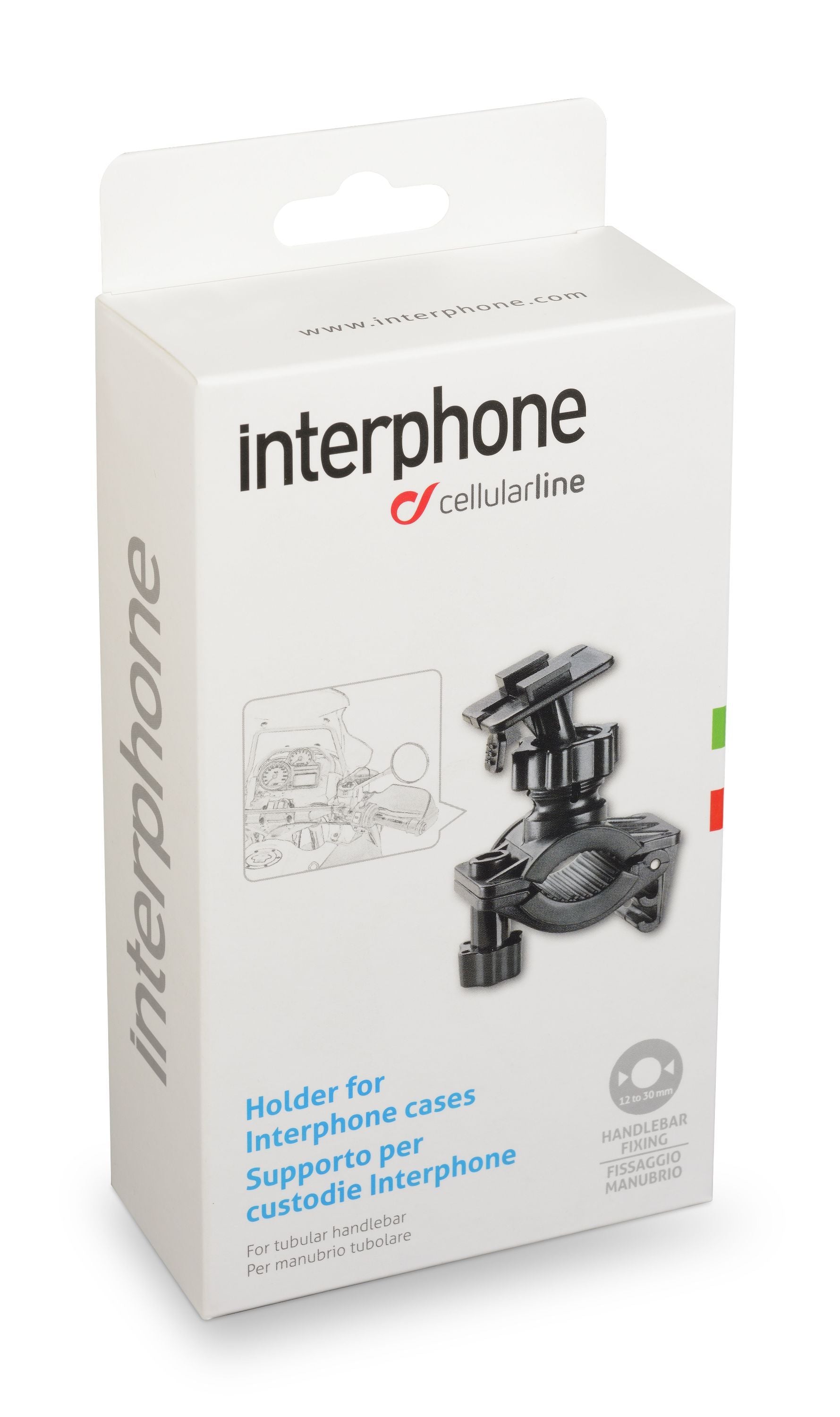 Positionable holder for Interphone tubular handlebars suitable for selected SM series cases