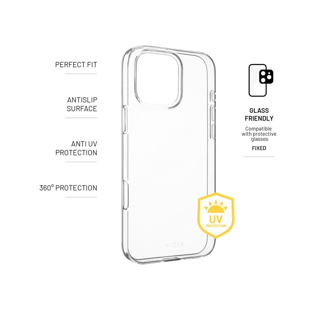 FIXED Story AntiUV TPU Back Cover for Apple iPhone 16 Pro Max, clear