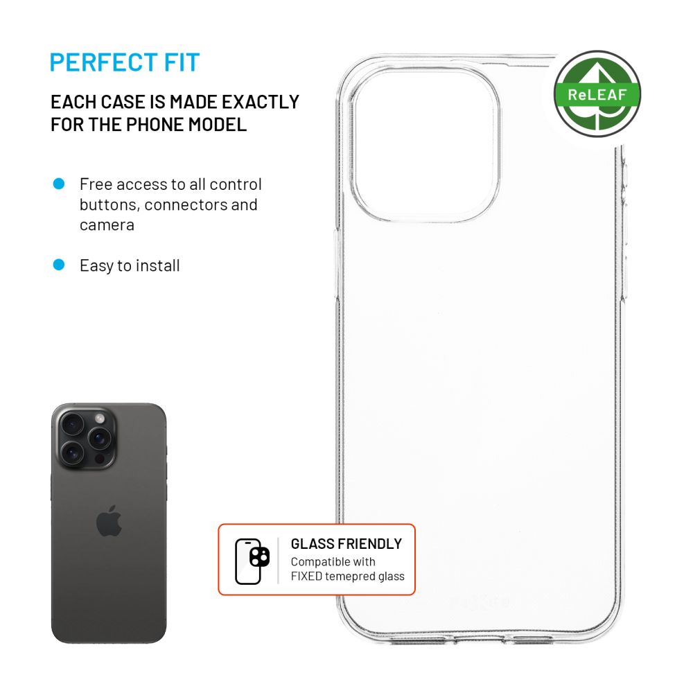 FIXED ReStory AntiUV TPU Back Cover for Apple iPhone 15 Pro Max, clear