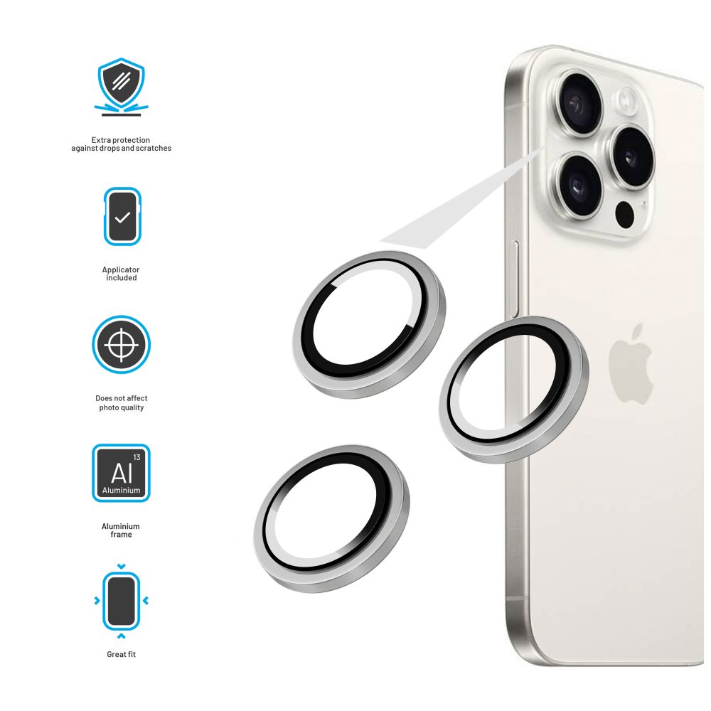 FIXED Camera Glass for Apple iPhone 16 Pro/16 Pro Max, white titan