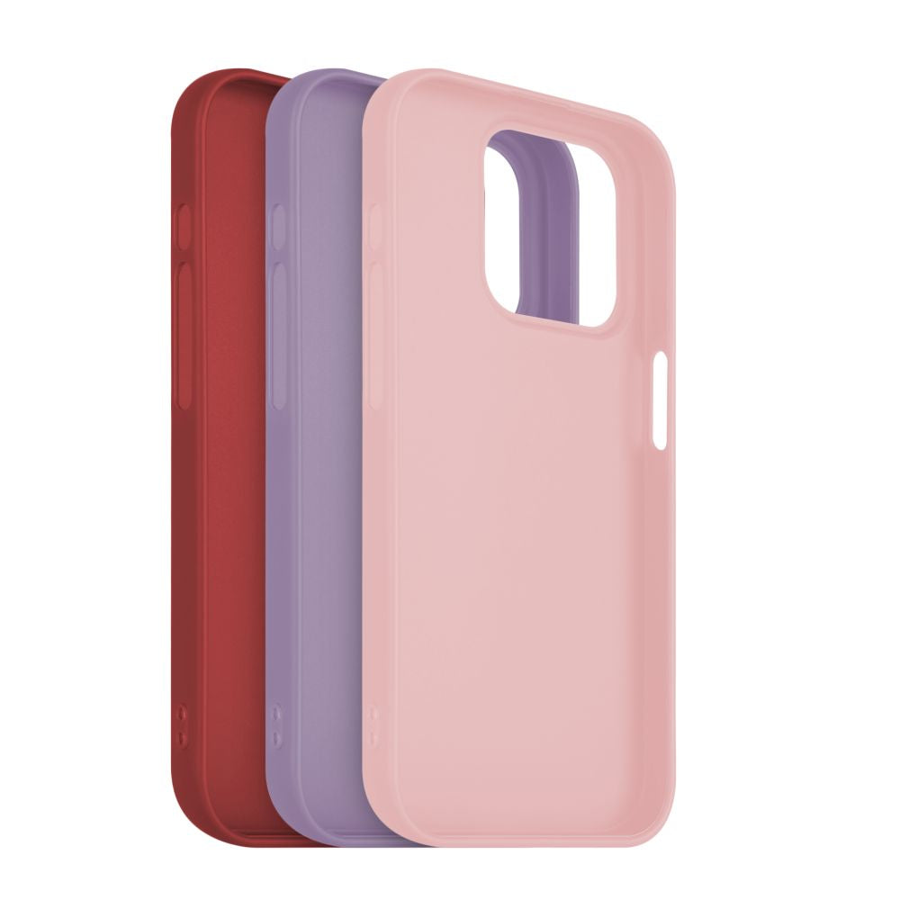 3x set of FIXED Story rubberized covers for Apple iPhone 15 Pro, in different colors, variation 1