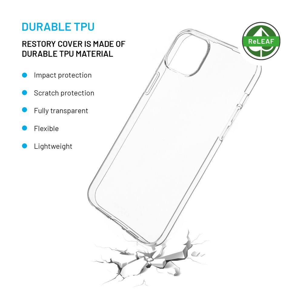 FIXED ReStory AntiUV TPU Back Cover for Apple iPhone 15 Plus, clear