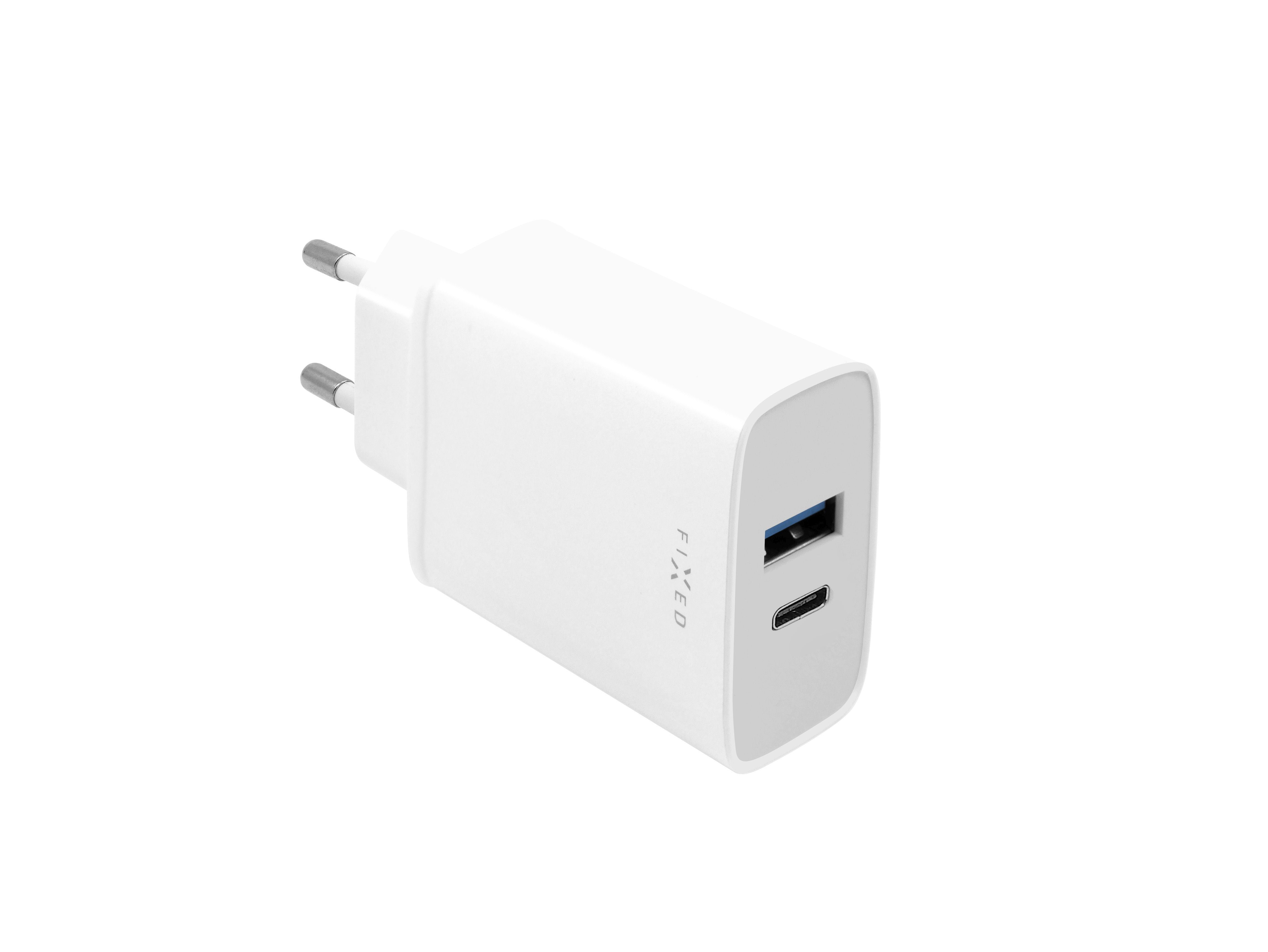 FIXED USB-C/USB Travel Charger 30W, white