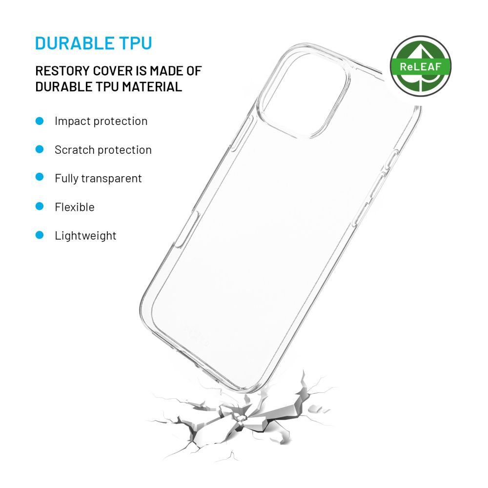 FIXED ReStory AntiUV TPU Back Cover for Apple iPhone 16 Pro Max, clear