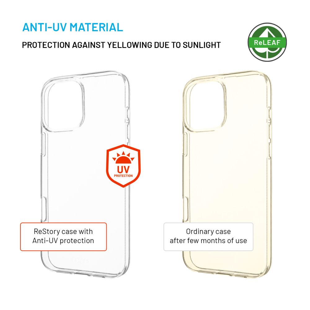 FIXED ReStory AntiUV TPU Back Cover for Apple iPhone 16 Pro Max, clear