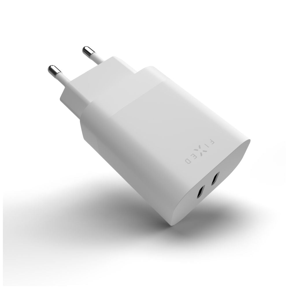 FIXED Dual USB-C Travel Charger 35W, white