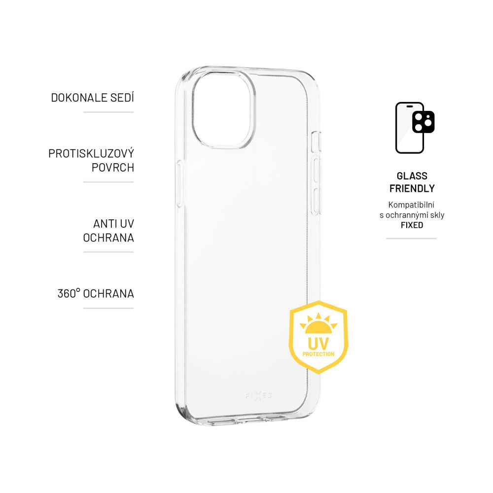 FIXED Story AntiUV TPU Back Cover for Apple iPhone 15 Plus, clear