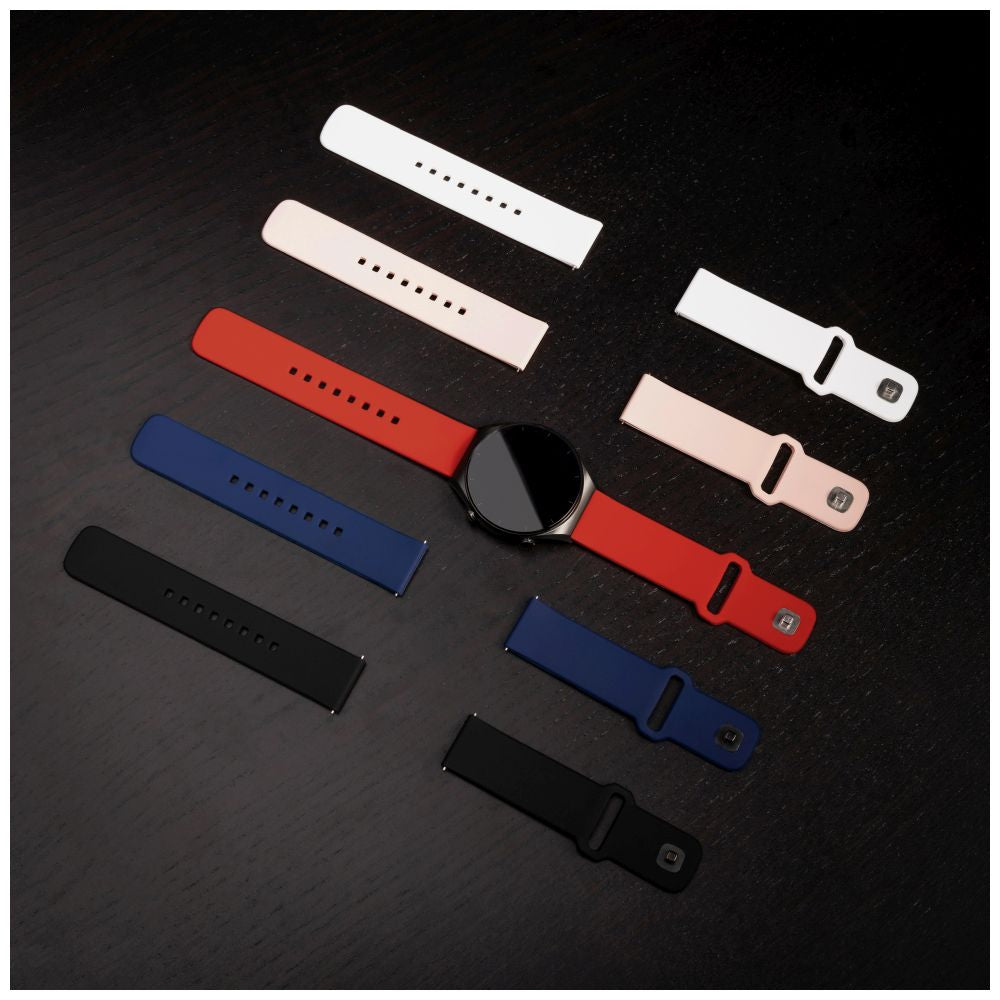 FIXED Silicone Sporty Strap Set with Quick Release 20mm for smartwatch, black