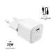 FIXED Mini USB-C Travel Charger 20W+ USB-C/Lightning Cable, white