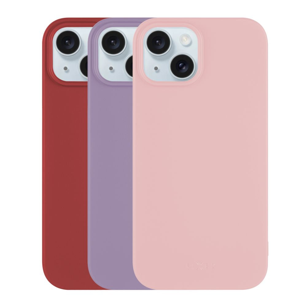 3x set of FIXED Story rubberized covers for Apple iPhone 15, in different colors, variation 1