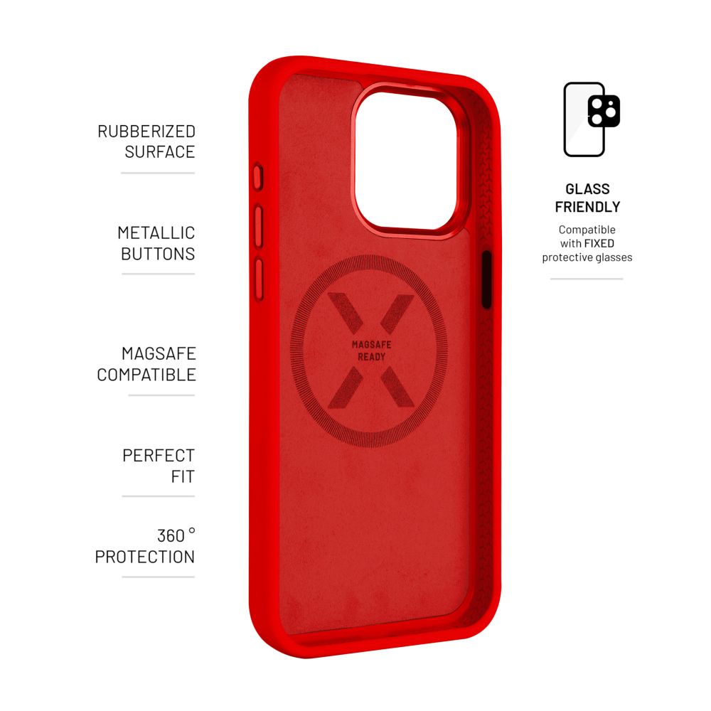 FIXED MagFlow for Apple iPhone 15 Pro, red