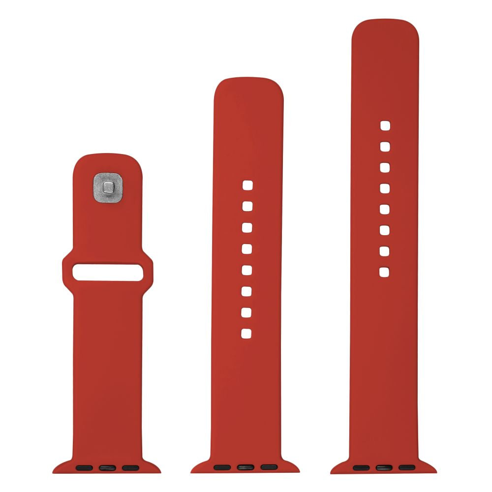 FIXED Silicone Sporty Strap Set for Apple Watch 42/44/45mm, Red