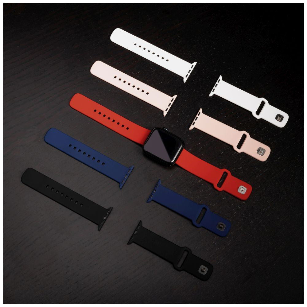 FIXED Silicone Sporty Strap Set for Apple Watch 42/44/45mm, Red