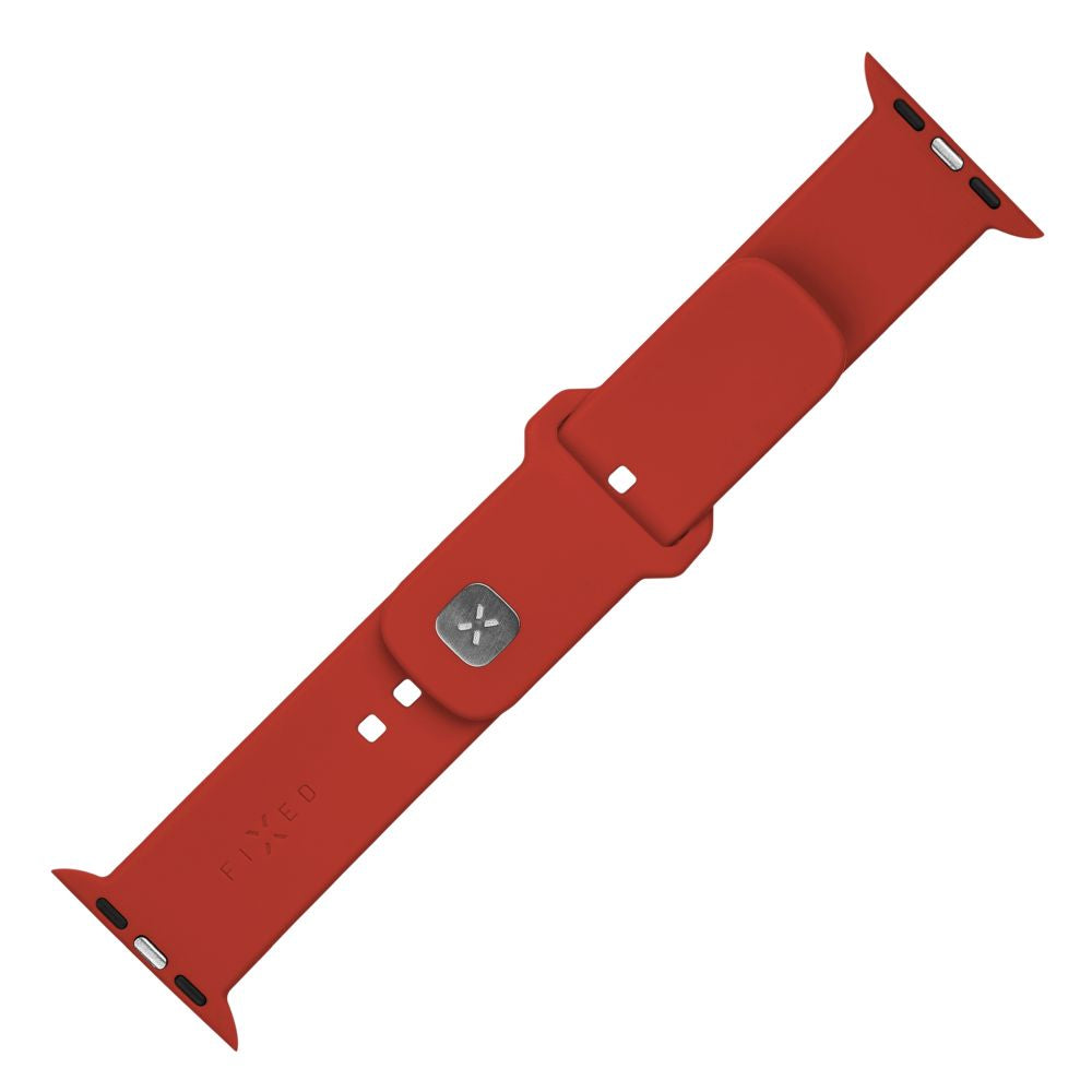 FIXED Silicone Sporty Strap Set for Apple Watch 42/44/45mm, Red