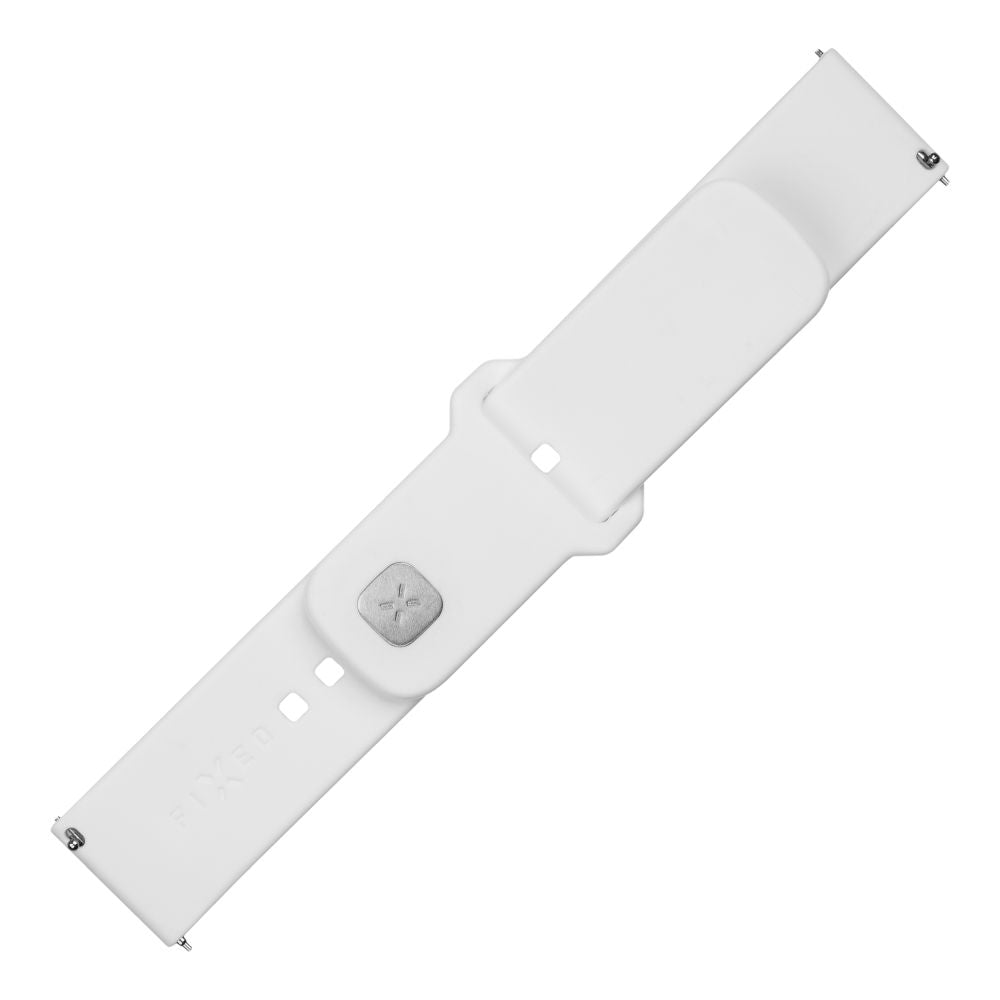 FIXED Silicone Sporty Strap Set with Quick Release 20mm for Smartwatch, White