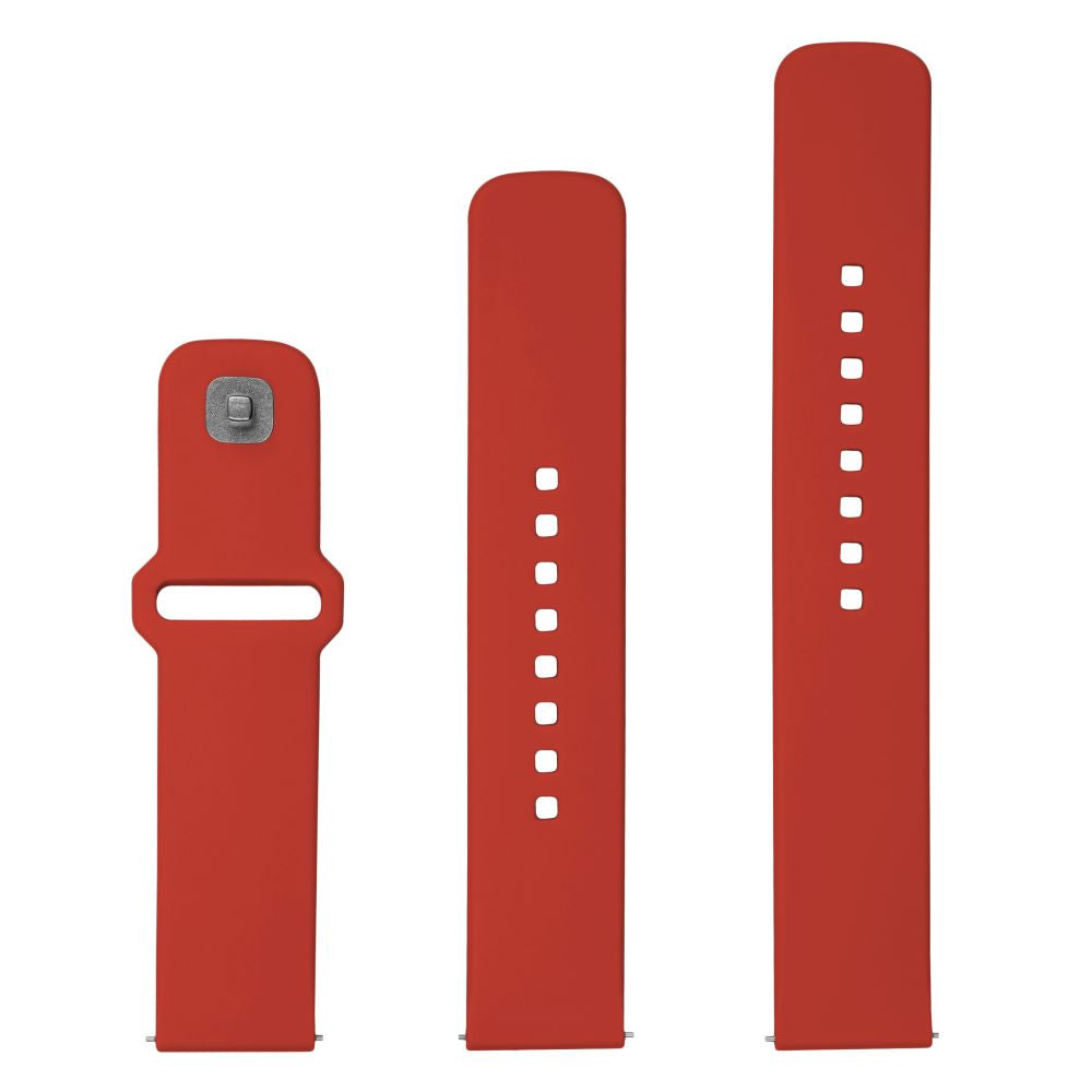 FIXED Silicone Sporty Strap Set with Quick Release 20mm for Smartwatch, Red