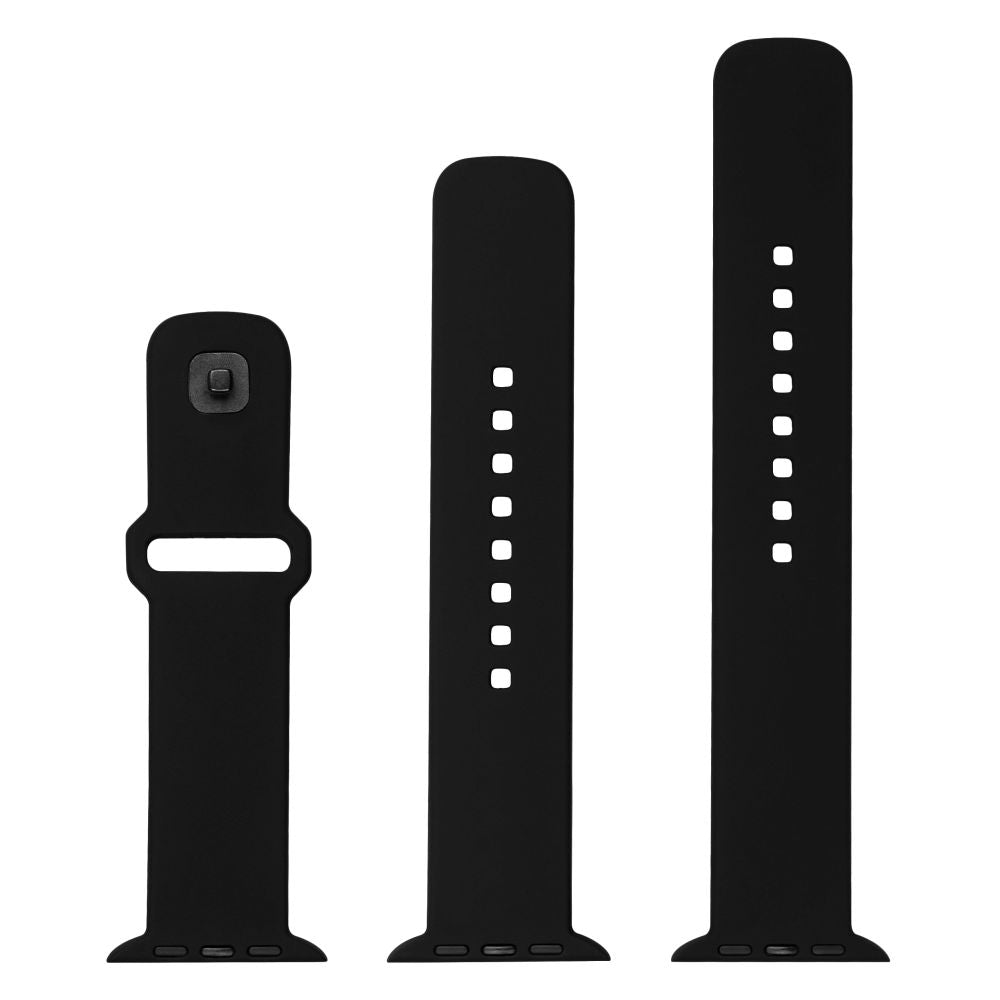 FIXED Silicone Sporty Strap Set for Apple Watch 42/44/45mm, Black