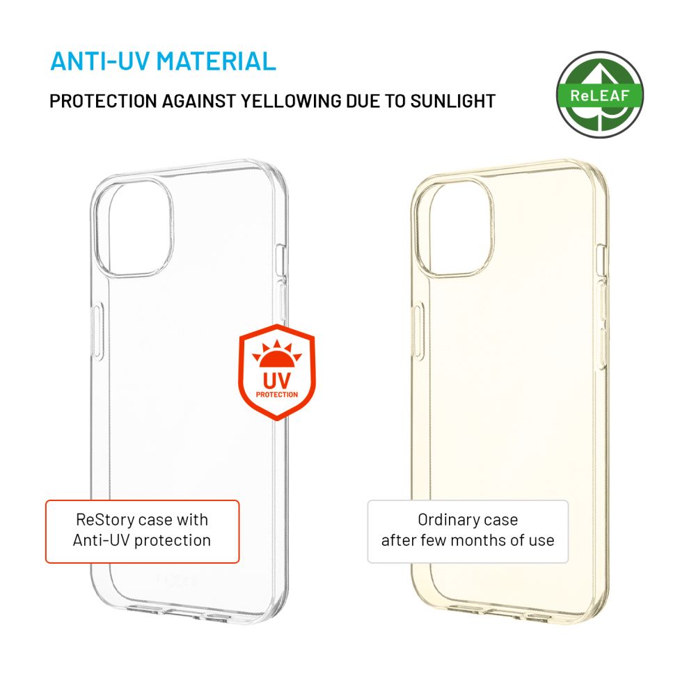 FIXED ReStory AntiUV TPU Back Cover for Apple iPhone 13, clear