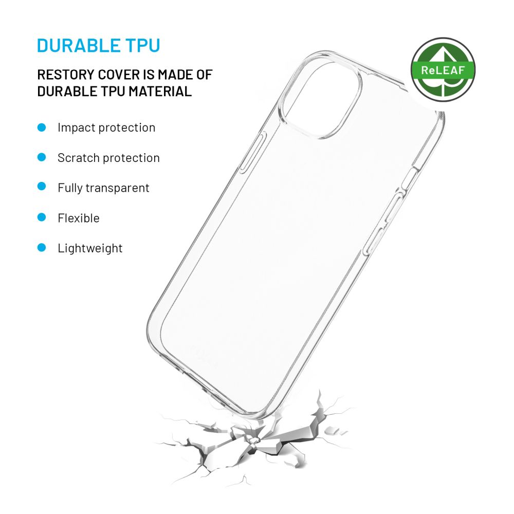 FIXED ReStory AntiUV TPU Back Cover for Apple iPhone 15, clear