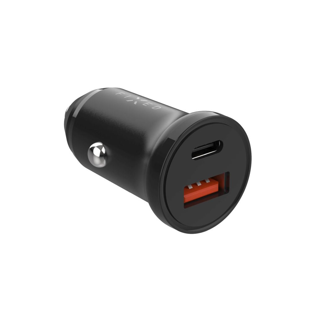 FIXED USB-C/USB Car Charger 20W, black