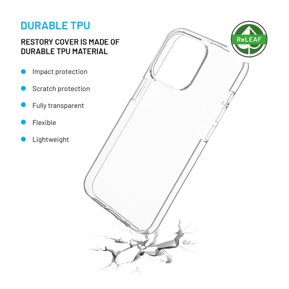 FIXED ReStory AntiUV TPU Back Cover for Apple iPhone 15 Pro, clear