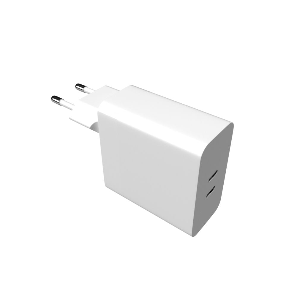 FIXED Dual USB-C Mains Charger, PD support, 65W, white