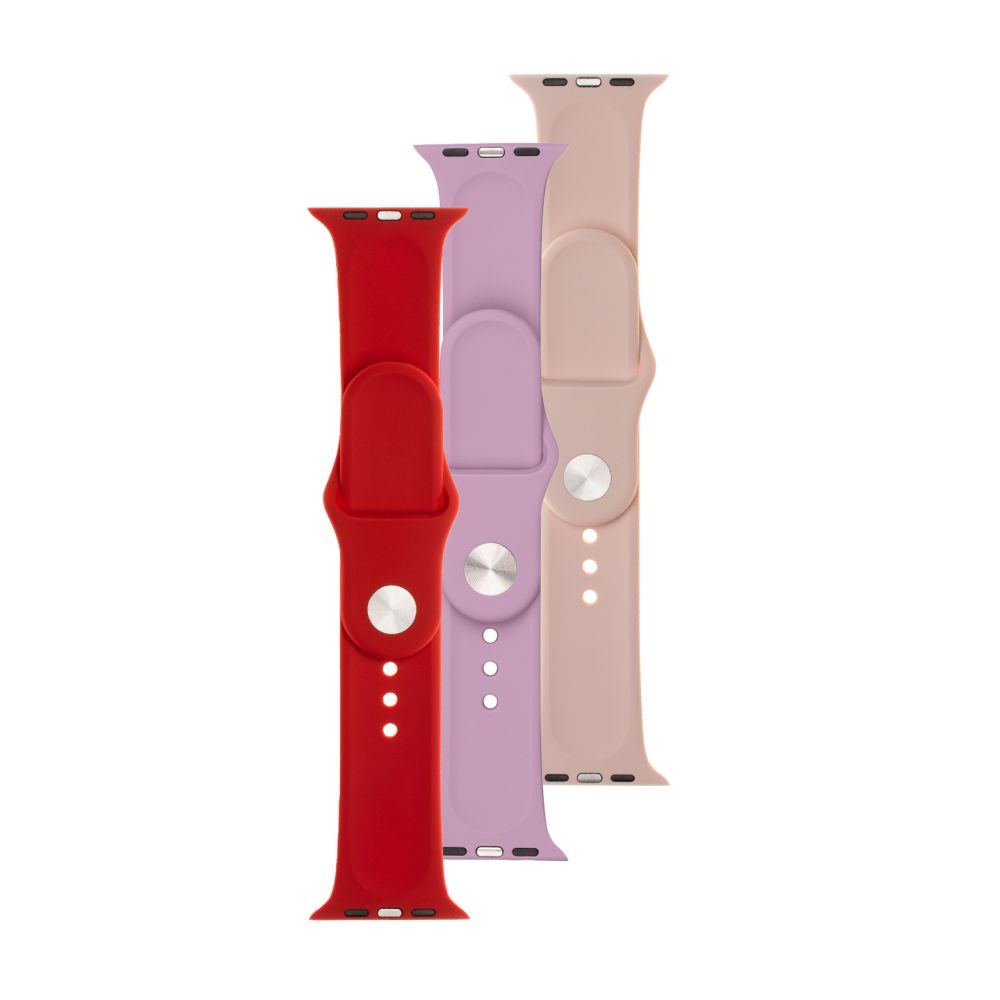 3x set of silicone straps FIXED Silicone Strap for Apple Watch 38/40/41mm in different colors, variation 2