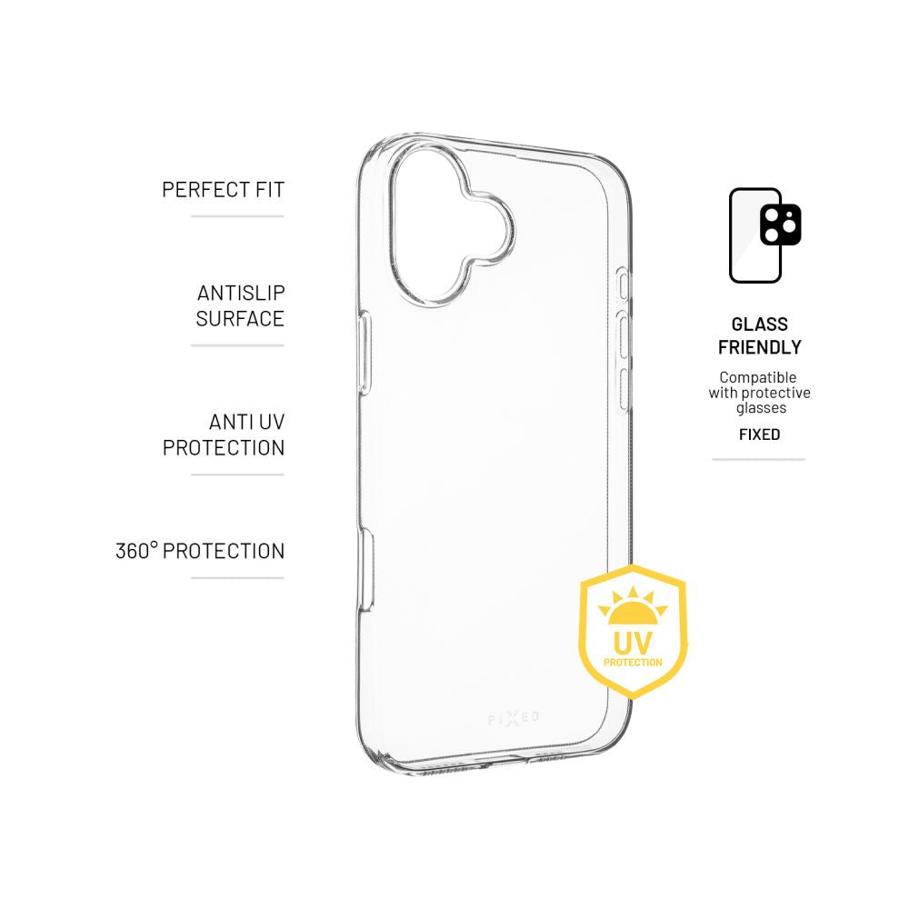 FIXED Story AntiUV TPU Back Cover for Apple iPhone 16 Plus, clear