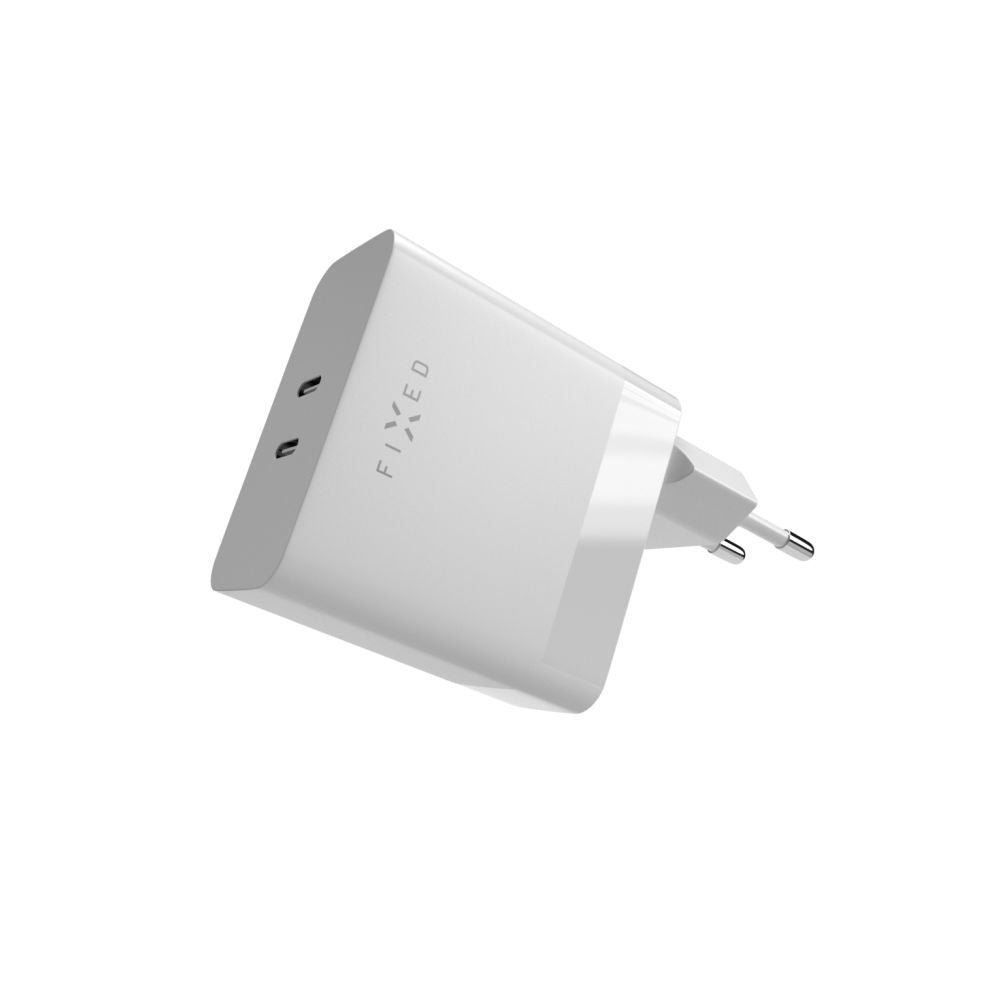 FIXED Dual USB-C Mains Charger, PD support, 65W, white