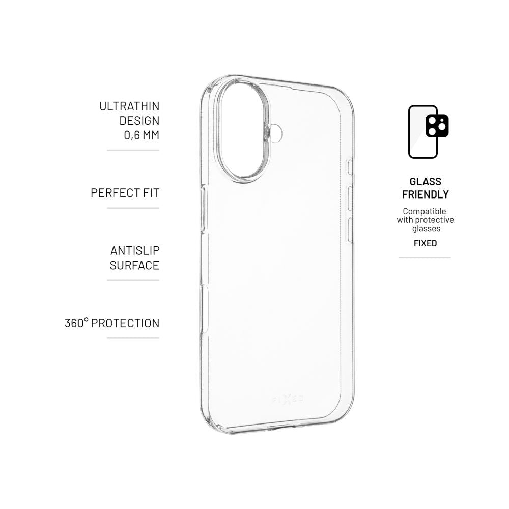 FIXED Story Slim TPU Back Cover for Apple iPhone 16, clear