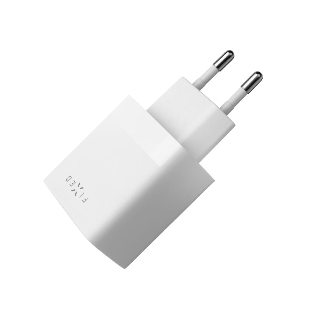 FIXED Dual USB Travel Charger 17W + USB/USB-C Cable, white